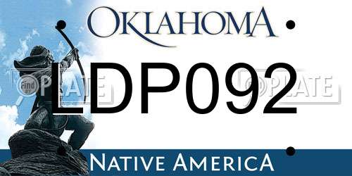 LDP092 Oklahoma License Plate