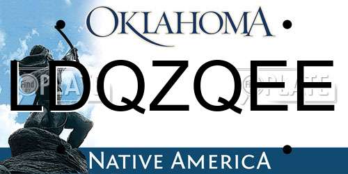 LDQZQEE Oklahoma License Plate