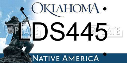 LDS445 Oklahoma License Plate
