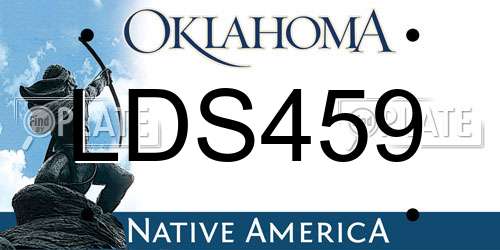 LDS459 Oklahoma License Plate