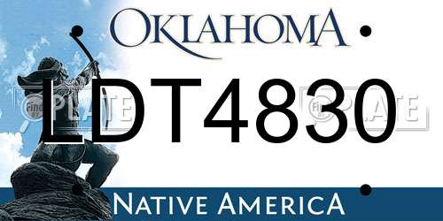 LDT4830 Oklahoma License Plate