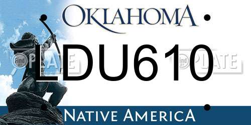 LDU610 Oklahoma License Plate