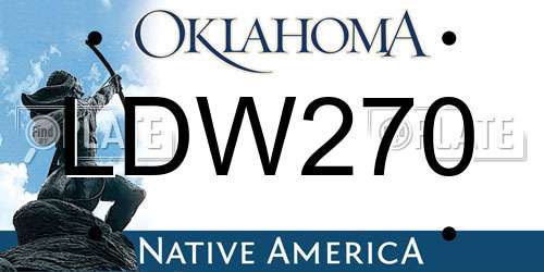 LDW270 Oklahoma License Plate
