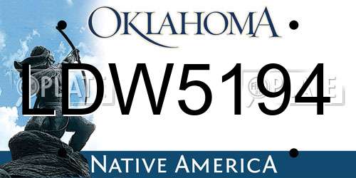 LDW5194 Oklahoma License Plate
