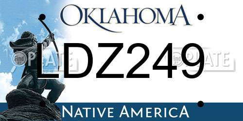 LDZ249 Oklahoma License Plate
