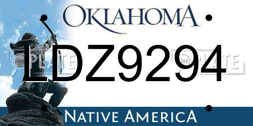 LDZ9294 Oklahoma License Plate