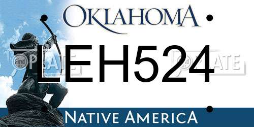LEH524 Oklahoma License Plate