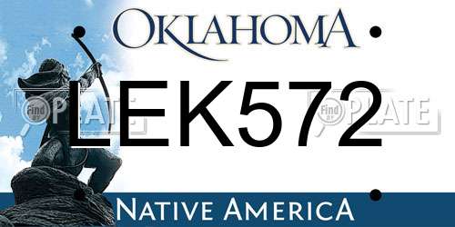 LEK572 Oklahoma License Plate