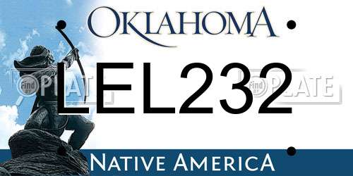 LEL232 Oklahoma License Plate