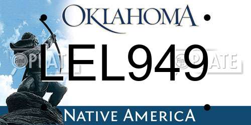 LEL949 Oklahoma License Plate