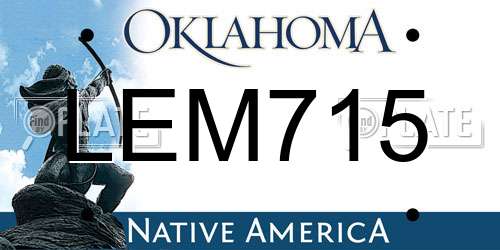LEM715 Oklahoma License Plate
