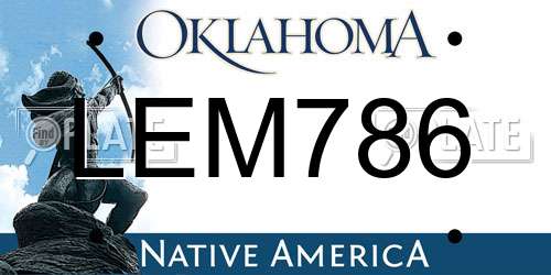 LEM786 Oklahoma License Plate