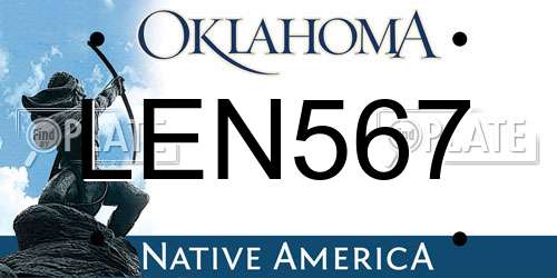 LEN567 Oklahoma License Plate