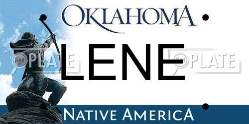 LENE Oklahoma License Plate