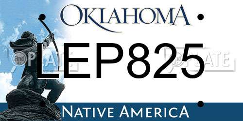 LEP825 Oklahoma License Plate