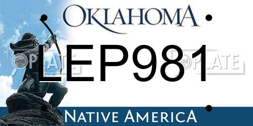 LEP981 Oklahoma License Plate
