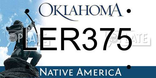 LER375 Oklahoma License Plate