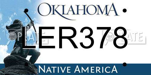 LER378 Oklahoma License Plate
