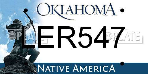 LER547 Oklahoma License Plate