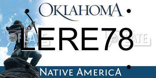 LERE78 Oklahoma License Plate