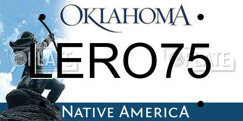 LERO75 Oklahoma License Plate