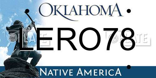 LERO78 Oklahoma License Plate