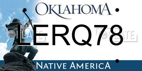 LERQ78 Oklahoma License Plate
