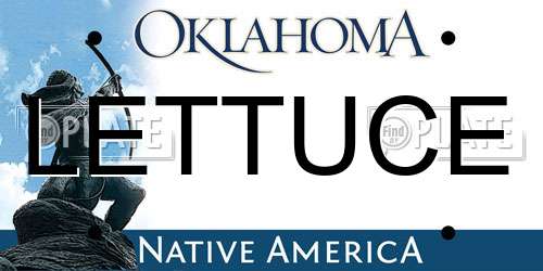 LETTUCE Oklahoma License Plate