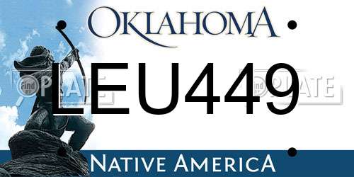 LEU449 Oklahoma License Plate
