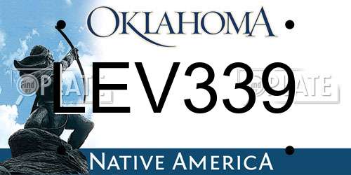 LEV339 Oklahoma License Plate