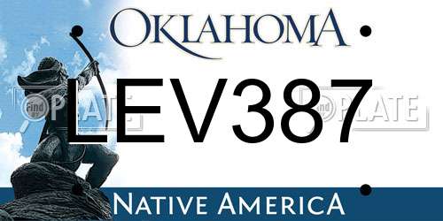 LEV387 Oklahoma License Plate