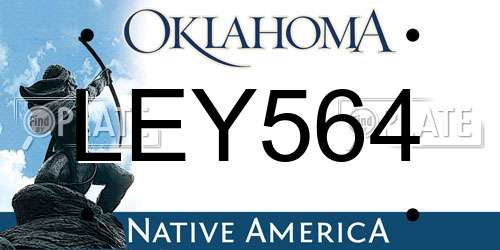 LEY564 Oklahoma License Plate