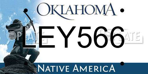LEY566 Oklahoma License Plate