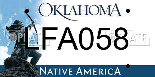 LFA058 Oklahoma License Plate