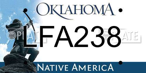 LFA238 Oklahoma License Plate