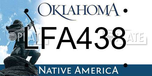 LFA438 Oklahoma License Plate