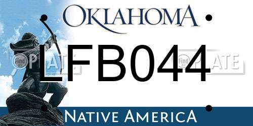 LFB044 Oklahoma License Plate