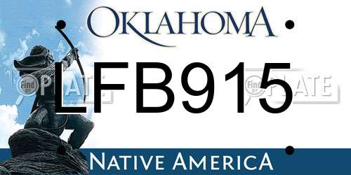 LFB915 Oklahoma License Plate