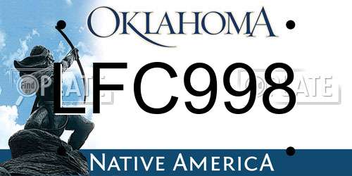 LFC998 Oklahoma License Plate