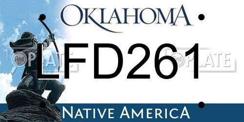 LFD261 Oklahoma License Plate