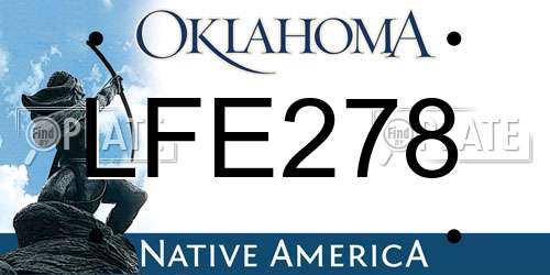 LFE278 Oklahoma License Plate