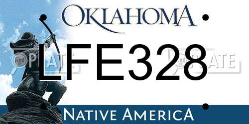 LFE328 Oklahoma License Plate