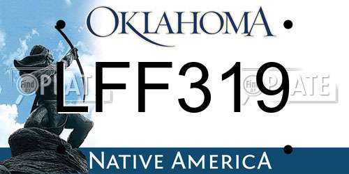 LFF319 Oklahoma License Plate