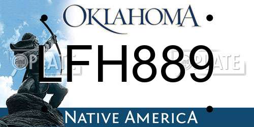 LFH889 Oklahoma License Plate
