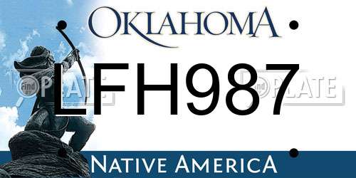LFH987 Oklahoma License Plate