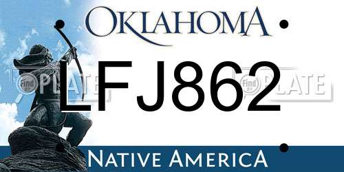 LFJ862 Oklahoma License Plate