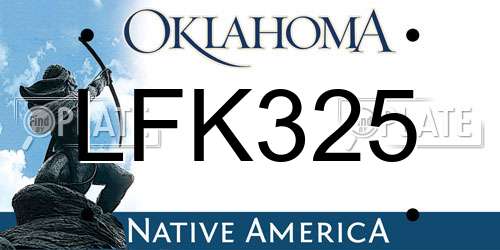 LFK325 Oklahoma License Plate
