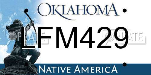 LFM429 Oklahoma License Plate