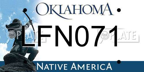 LFN071 Oklahoma License Plate