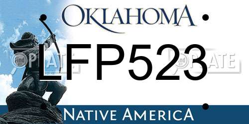 LFP523 Oklahoma License Plate